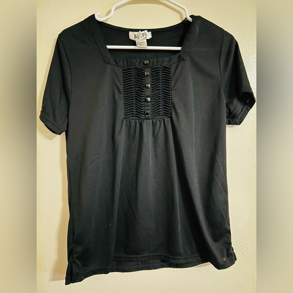 Black Short Sleeve Top by Jenny (M)